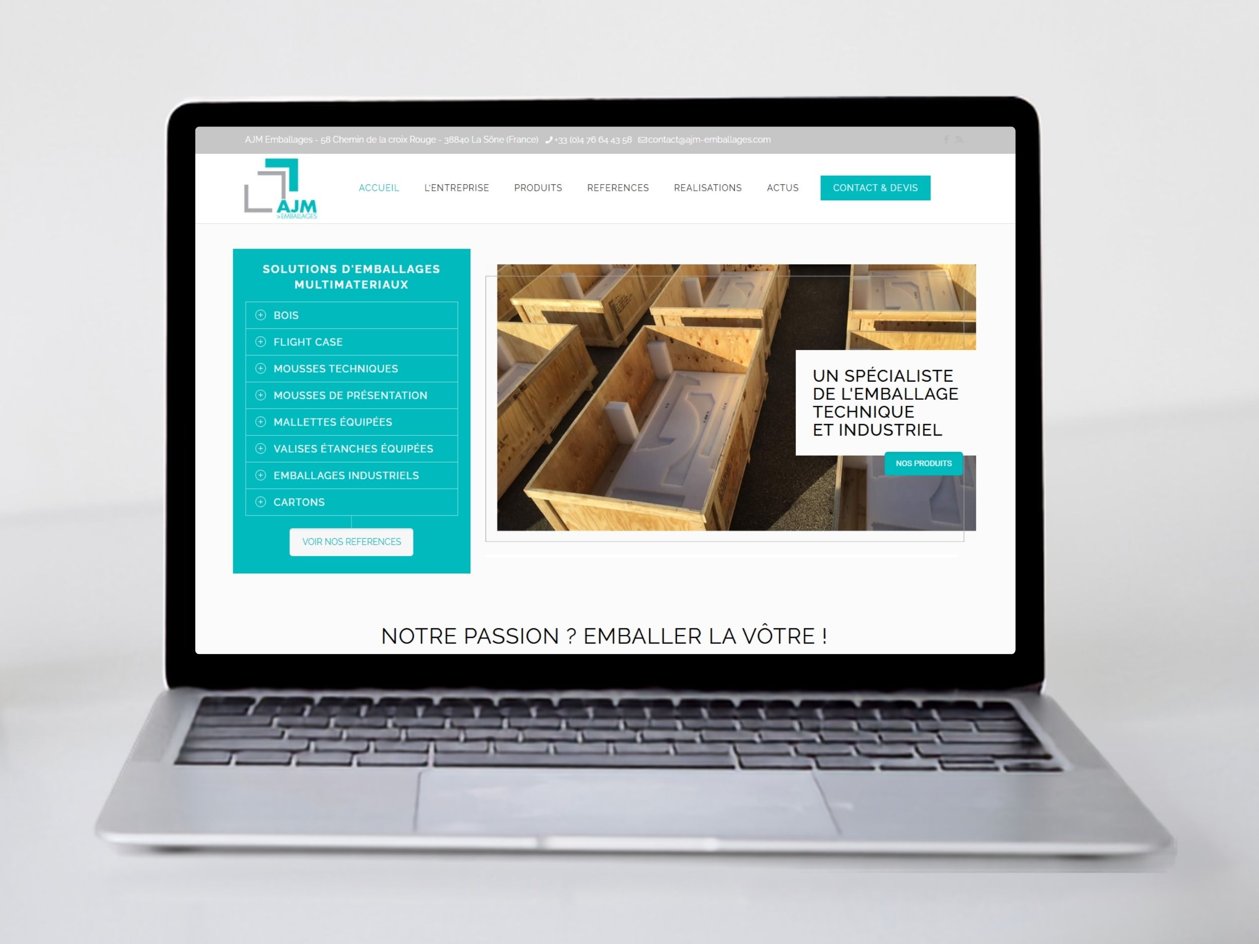 realisation BOOSTACOM-agence de communication digitale- site AJM EMBALLAGES