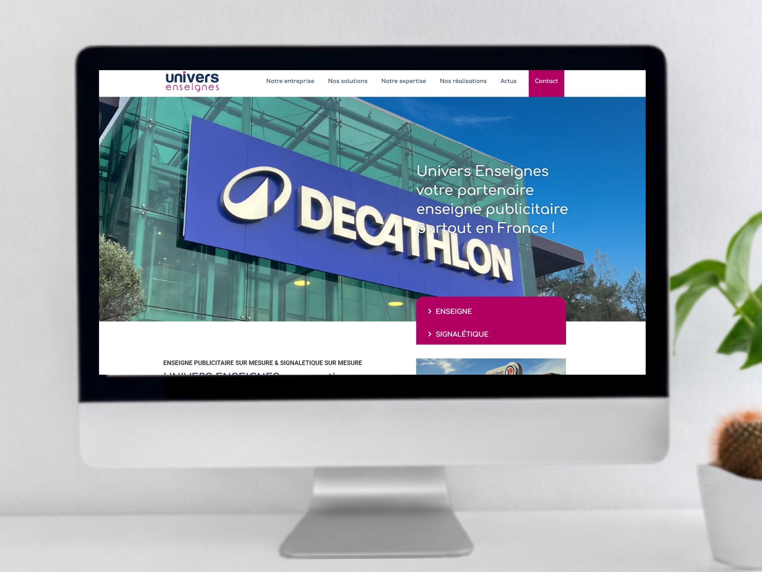 realisation BOOSTACOM-agence de communication digitale - site univers enseignes
